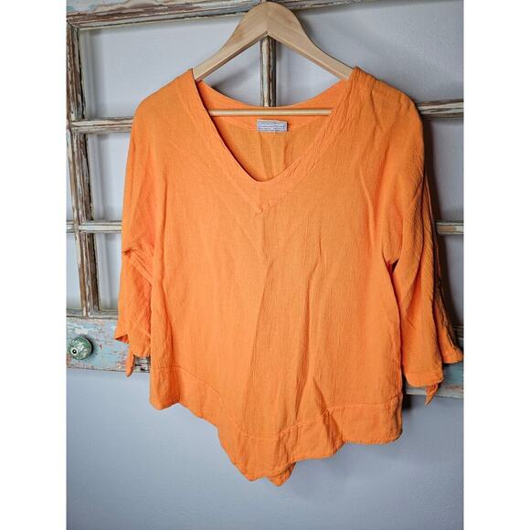 Cotton Ways Citrus Flattering Dorie Tunic Style Top Size 1 / S/M - Picture 2 of 8